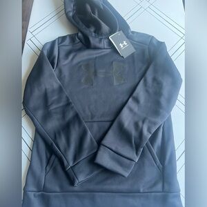 Youth Under Armour Fleece Hoodie Size: YM NWT Black on Black